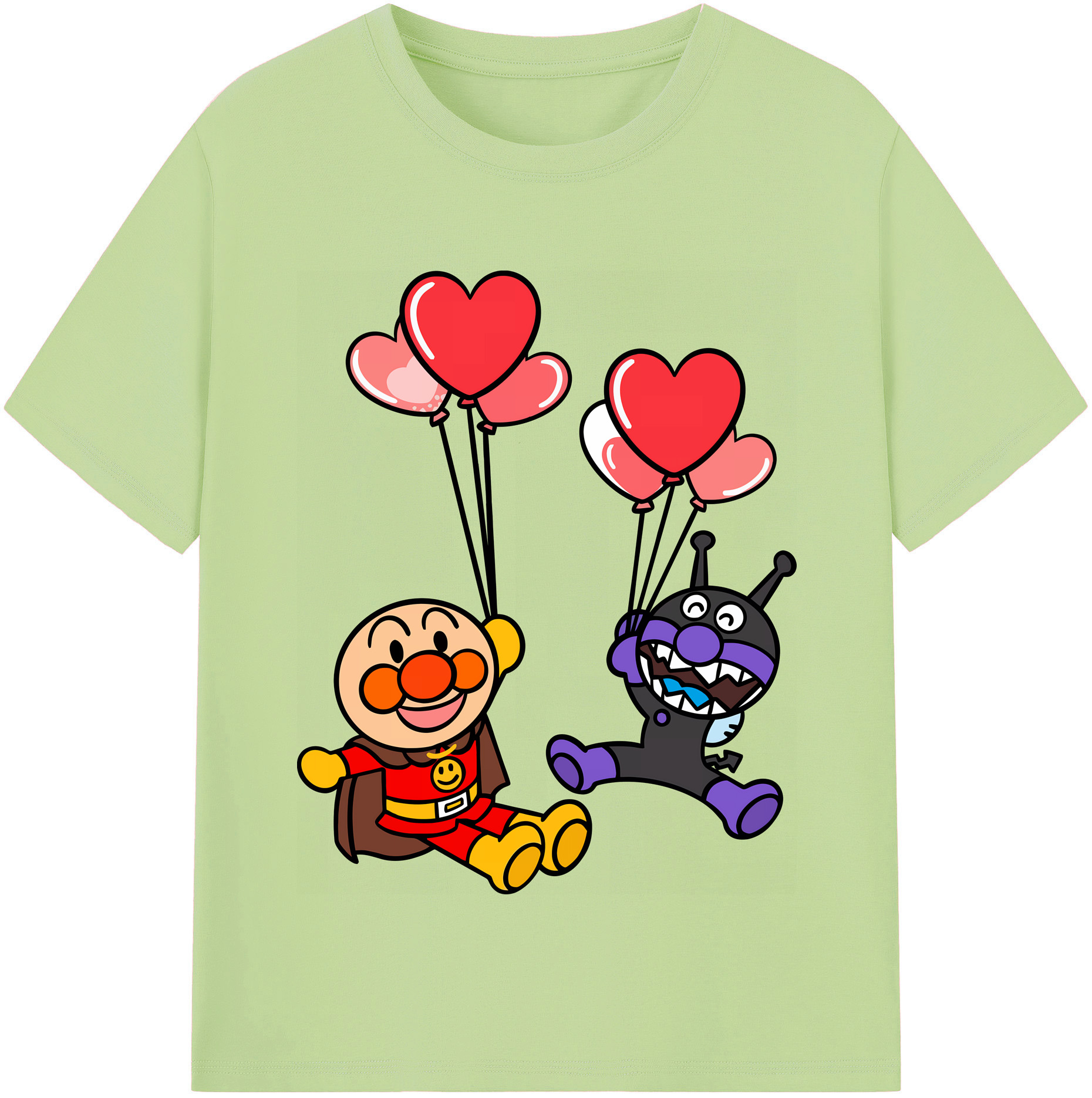 （画像用） アンパンマン Anpanman 綿100％半袖Tシャツ（フロントプリント）